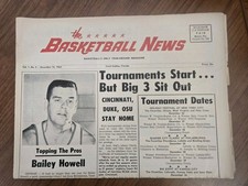 THE BASKETBALL NEWS, YEAR-ROUND MAGAZINE, DECEMBER 15, 1962, BAILEY HOWELL