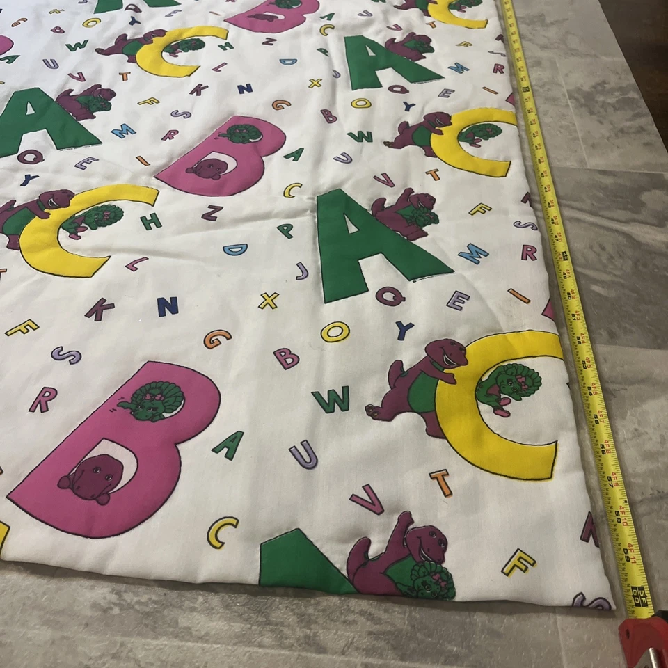 Vintage Barney ABC Blanket the Lyons Group 1993 USA  Bed Crib Quilt  60”x40 - Image 4 of 4