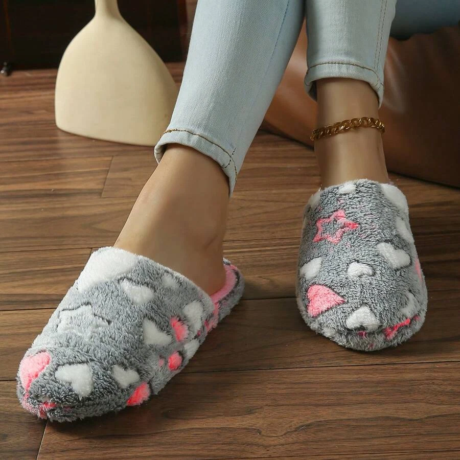 Zapatillas de invierno para mujer - Zapatillas de interior suaves y cómodas difusas antideslizantes Foto 4 de 4