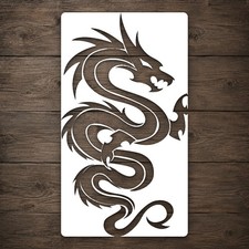 Curled Dragon Side View Reusable Mylar Stencil for DIY Wall Art Decor Template