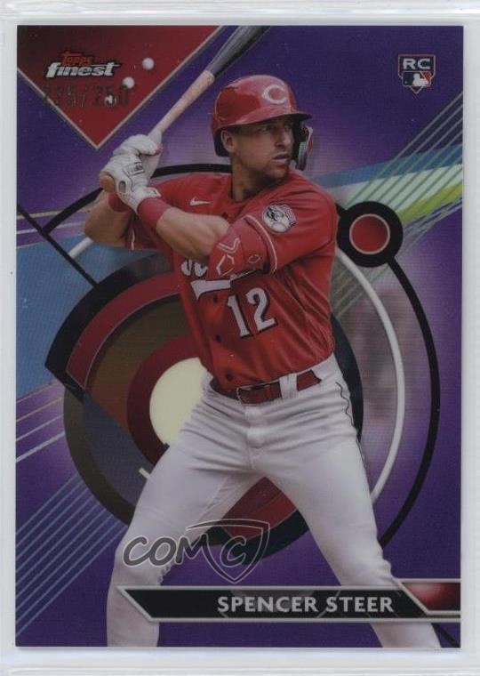 2023 Topps Finest Purple Refractor /250 Spencer Steer #95 Rookie RC 0u2j