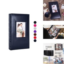 RECUTMS 300 Pocket Photo Album 4x6 Blue PU Leather