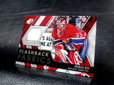 2014-15 UDC, PATRICK ROY, SPX FLASHBACK FABRICS JERSEY #230, GREAT NHL CARDS