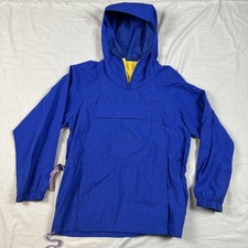 Vintage Eddie Bauer Anorak Windbreaker Jacket Mens S Blue 1/4 Zip Pullover 90s