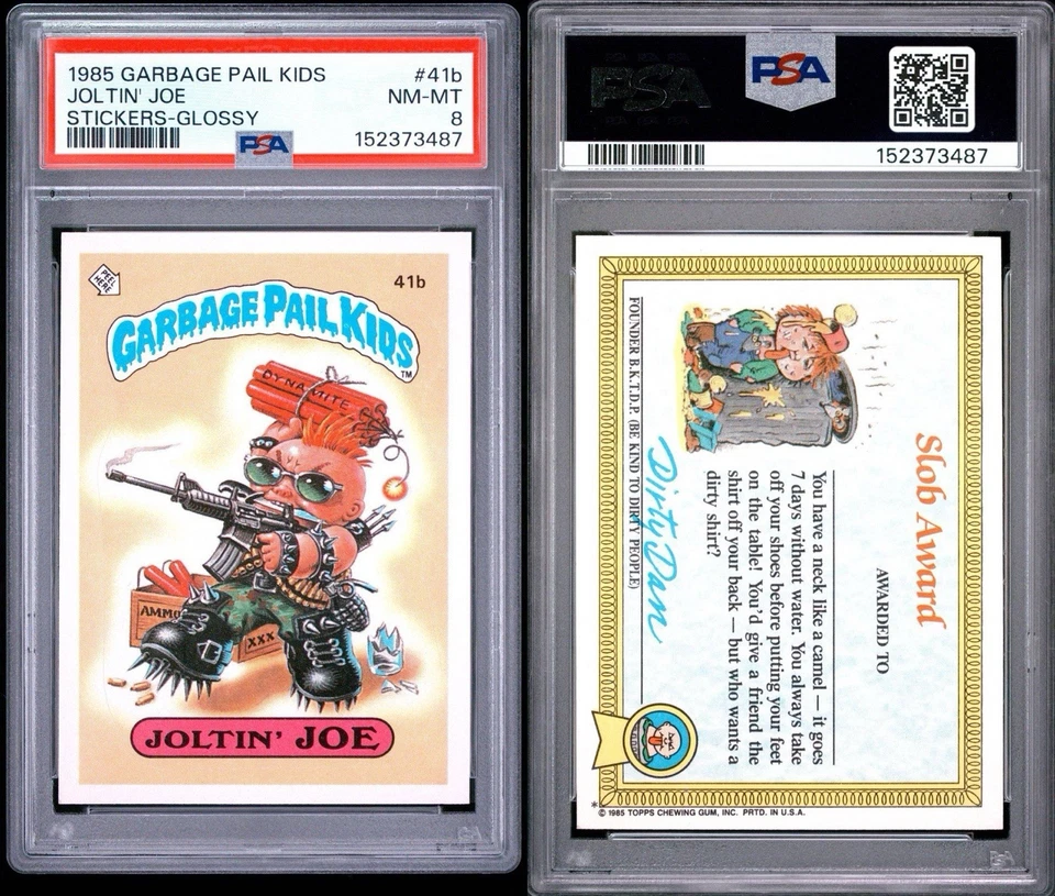 1985 Topps Garbage Pail Kids Series 1 Glossy Joltin Joe #41b PSA 8 - Bild 1 von 1