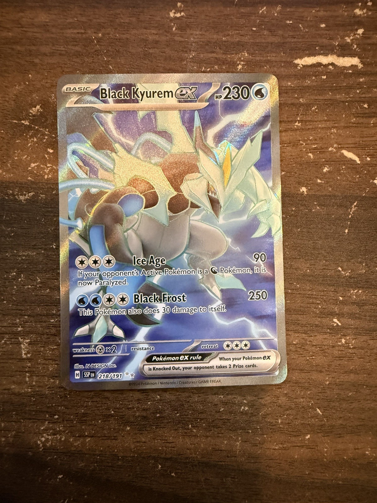 BLACK KYUREM EX 218/191 SURGING SPARKS POKEMON (FULL ART, NM)