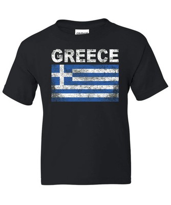 Greece Flag Adult Black Tee