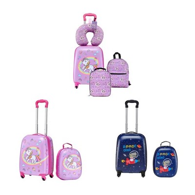 Uimoso 2/5 Piece Children's Luggage Set 18-Inch Unicorn/Dinosaur Travel Suitcase