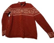 Vtg 90s Chunky Fair Isle Nordic Sweater Fisherman Holiday Cabin Cottage Preppy