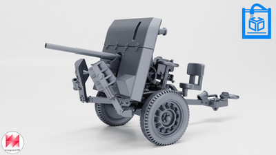 Ordnance QF 2-Pounder AT Model 3D Print Multiple Scales 1:35-1:16