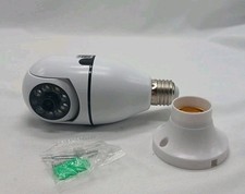 5G Smart Camera Screw In Light Bulb Or Plug In Wifi Capable White New 360 View