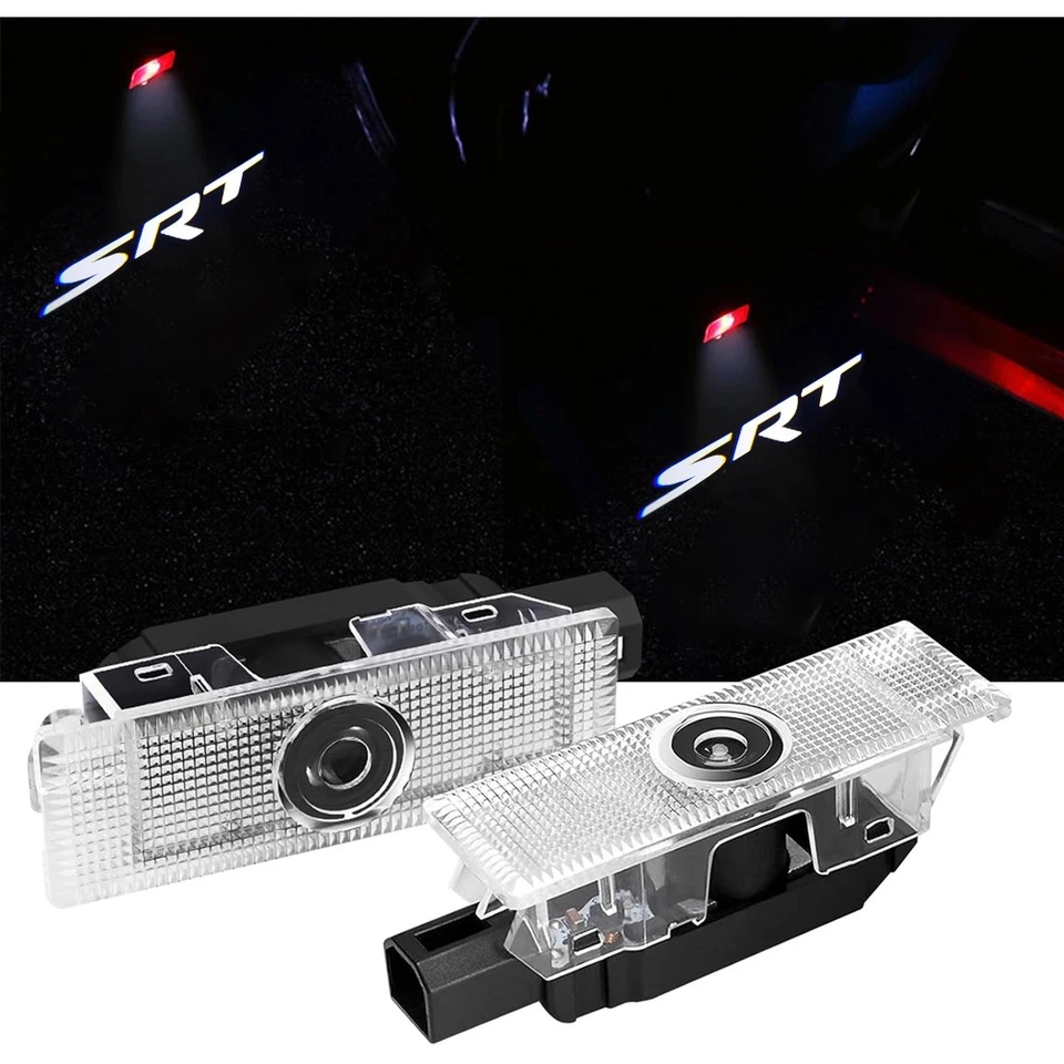 2PCS Door Welcome Lights White SRT Ghost Projector Lamp For 2008-2022 Challenger - Image 4 of 4