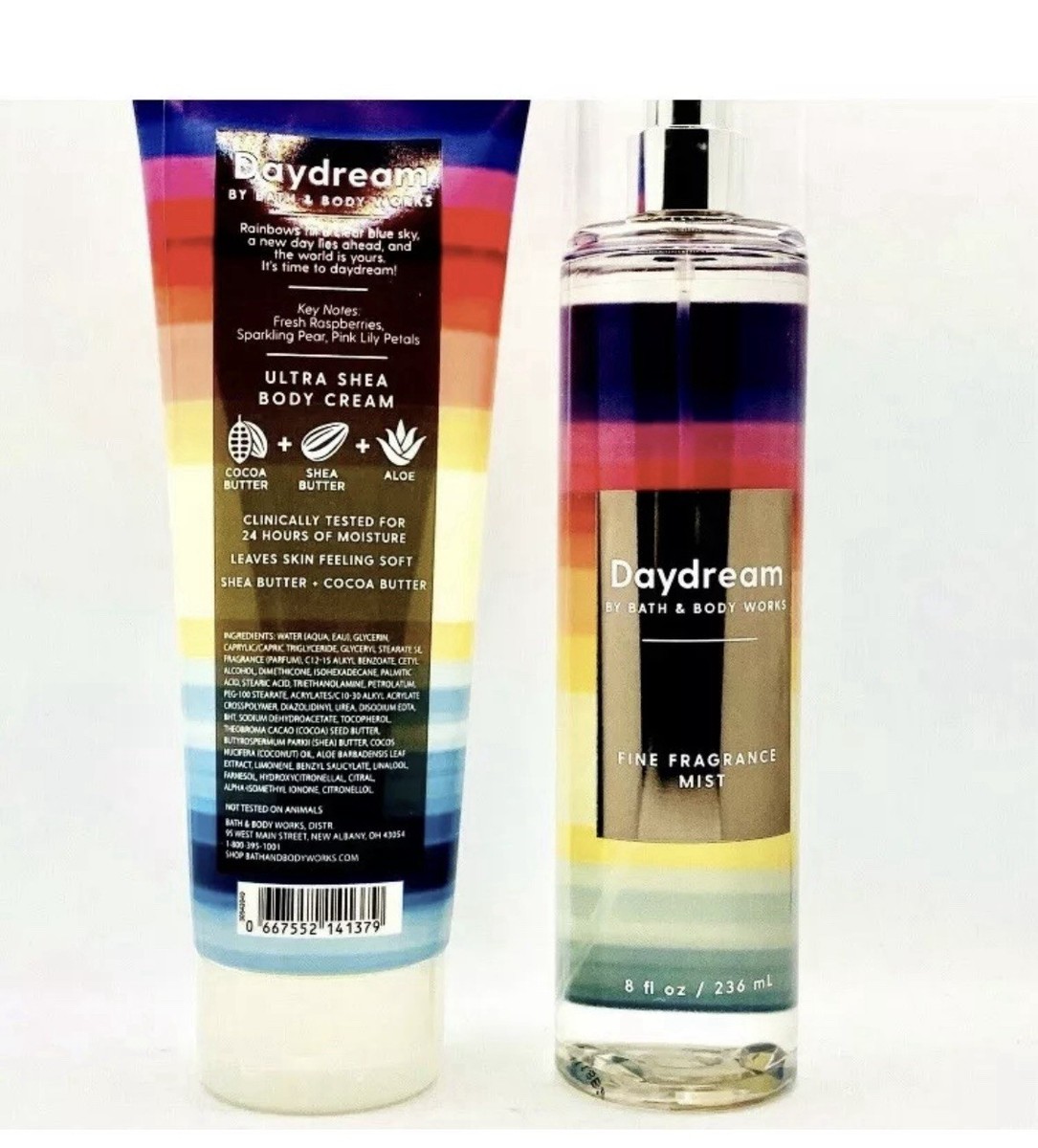 2/PCS BATH BODY WORKS DAYDREAM FINE FRAGRANCE MIST BODY CREAM