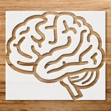 Intricate Human Brain Stencil Design for Educational Art Projects - StencilAir