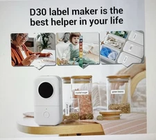 Phomemo Label Maker Machine with Tape, D30 Bluetooth Thermal Mini Label