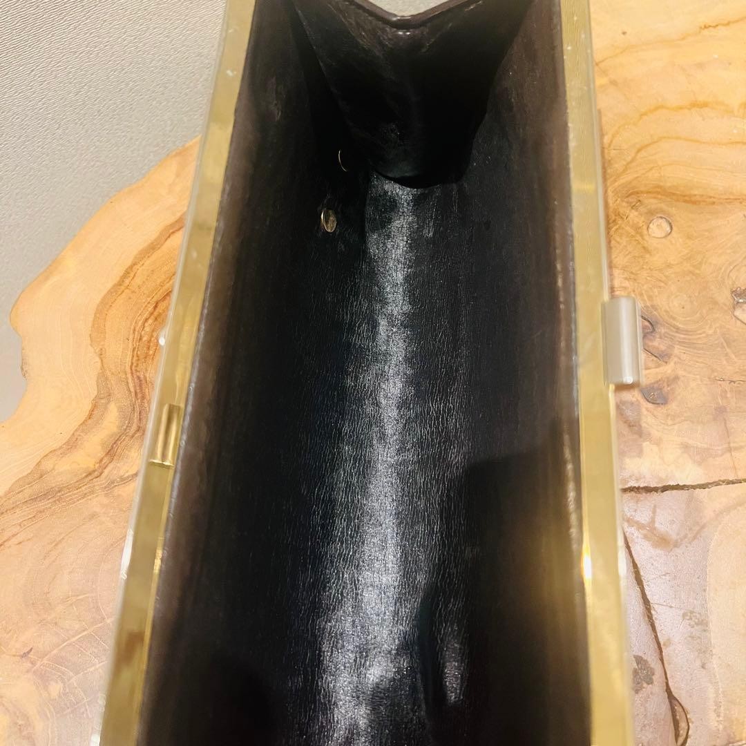 Christian Dior Clutch Bag Canvas Leather Brown Beige Navy Women's Authentic thumbnail 4