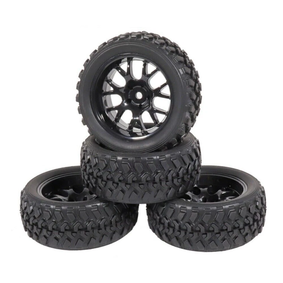 4Pcs 75mm Wheel Tires 12mm Hex For HSP Wltoys 144001 1:14 1:16 1:18 RC Buggy Car - Image 3 of 4