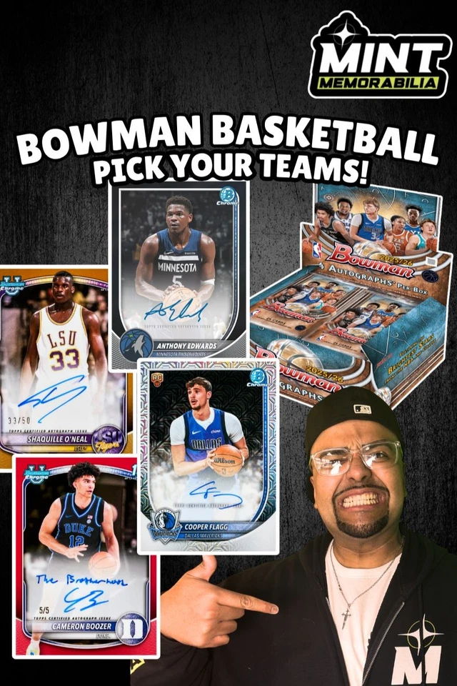 RELEASE DAY 2025/26 BOWMAN BASKETBALL JUMBO PYT & $1 AUCTIONS