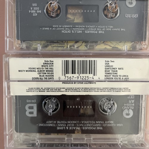 The Pogues 3 Cassette Tape Lot Hell’s Ditch Peace and Love Rum Sodomy and Lash - Picture 5 of 6