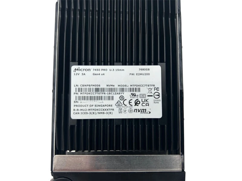 MICRON MTFDKCC7T6TFR 7450 PRO 7.68TB U.3 PCIE4.0 NVME Non-SED 2.5in SSD *New Bul - Image 2 of 2