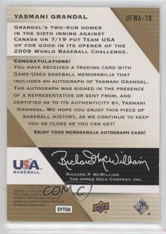 2009 Signature Stars USA Future Watch Jersey /799 Yasmani Grandal #UFWA-18 Auto - Image 2 of 2