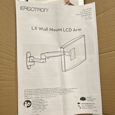 Ergotron LX Wall Mount LCD Arm 45-243-026 Black for 1 Monitor