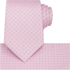 Mens Checkered Tie Set Solid Color Festive Necktie Pocket Square