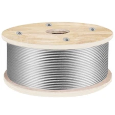 T316 500ft Stainless Steel Wire Rope Cable, 3/16", 1x19 Cable Railing