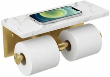 Double Marble Toilet Paper Holder Phone Shelf Commercial FF11124 FORIOUS