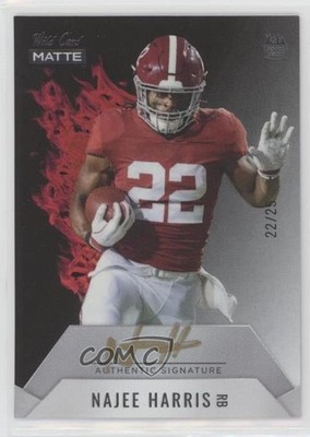 2021 MATTE Hot Rookies White - Red Flames 22/25 Najee Harris #MRHR-9 Auto RC xr1