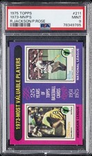 1975 TOPPS REGGIE JACKSON/PETE ROSE #211 1973-MVP'S PSA 9