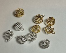 10 Spiral Bead Cages Gold Silver 20mm X 15mm