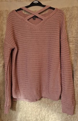 Grobstrickpullover Primark Pulli Holunderbeere Damenpullover UK-Größe 10/12 sehr guter Zustand