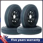 Set of 4 4.80-12 4.80x12 480-12 Trailer Tires on Rim 5 lug on 4.5" Load Rang C T