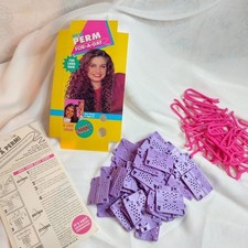 Perm For-A-Day Hair Curlers with Pink Clips - Purple  Pink