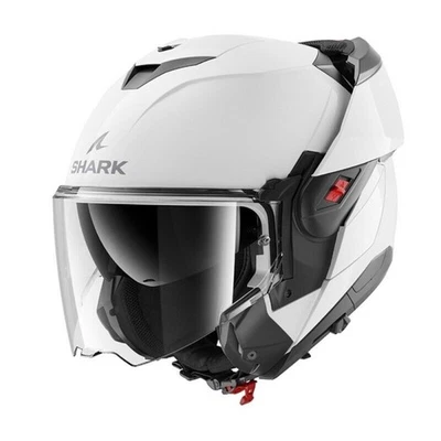 Casque Modulaire Shark OXO Pearly White Blanc Perle Flip Back Blank Touring - Photo 1/4