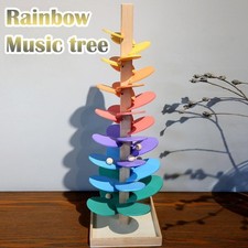 Large Wooden Musical Melody Tree Waldorf Montessori Marble Ball Run Interactive