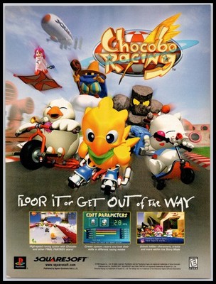 1999 Chocobo Racing PlayStation Squaresoft Final Fantasy Full Page Print Ad