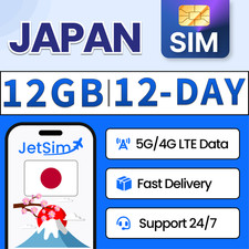 Japan SIM Card - 12GB High-Speed 1GB/Day 12 Day Softbank JetSim Travel SIM Card