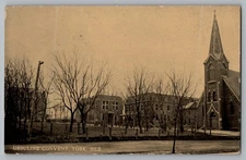 Ursuline Convent York Nebraska Sepia RPPC Real Photo 1910s Street View
