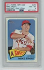 2014 TOPPS HERITAGE CAP LOGO MIKE TROUT PSA 8 LOS ANGELES ANGELS #250