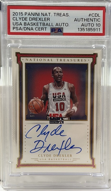 2015 National Treasures USA Basketball Clyde Drexler Dream Team Auto /25