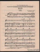 1932 Michael Caleo and Jack Miles Professional Use Only Sheet Music - Moon