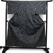 Japanese Kimono Silk Monotone Length 62.5" Gift From Japan