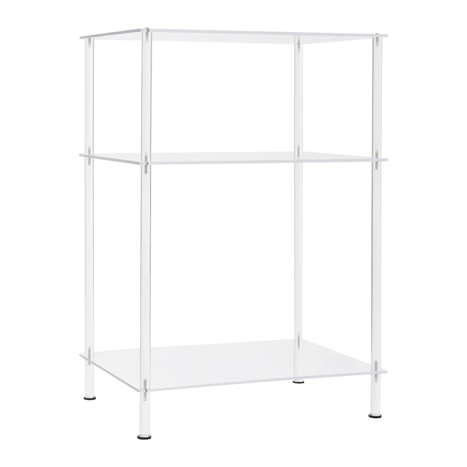 3 Tiers Acrylic Side Table Small End Table Modern Nightstand With Rubber Pads - Image 4 of 4