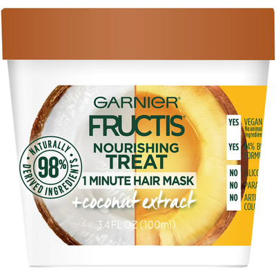 Garnier Fructis Nourishing Treat Coconut Hair Mask 3.4oz 1 Minute Mask
