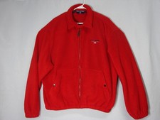 Vtg 90s Ralph Lauren Polo Sport Red Full Zip Fleece Bomber Style Jacket Mens XL