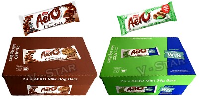 Aero - Barre De Chocolat à La Menthe Bubbly - Lot De 6 Barres De 40 G