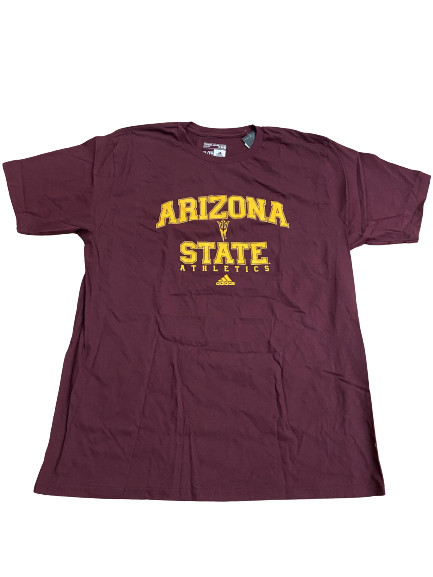Спортивная футболка Adidas NCAA Arizona State Темно-бордовая/желтая 3720A 