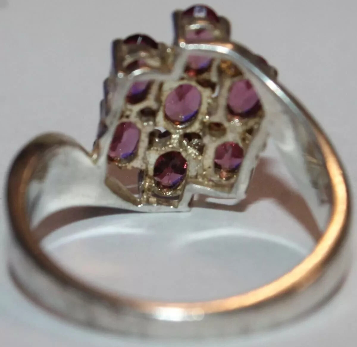 B0665-elegant 925 silver ring with ruby red stone… - image 6